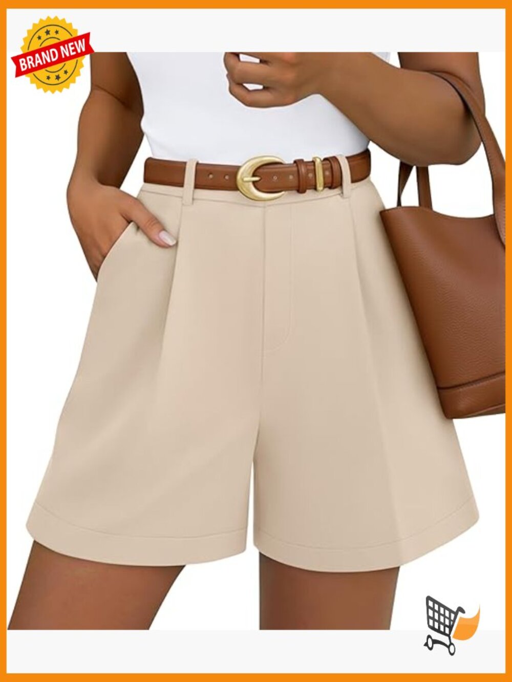 Pleated Wide Leg High Waisted Shorts with Pockets Dressy Business Casual